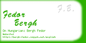 fedor bergh business card